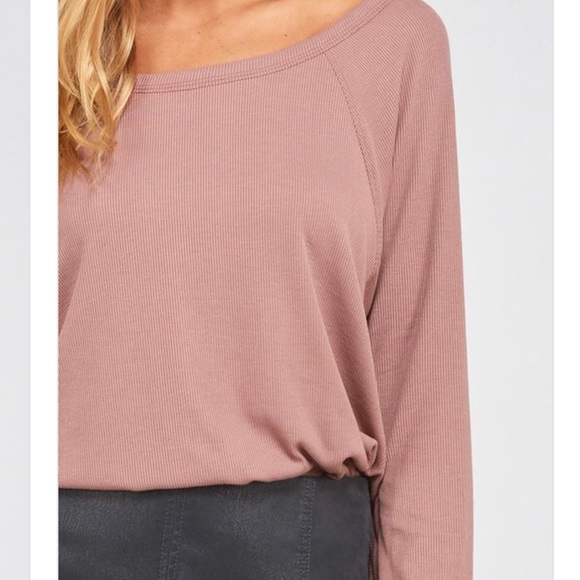 Mauve Ribbed essential top - Picture 2 of 6